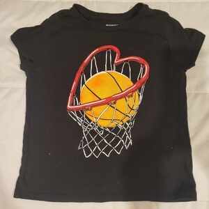 Girls Medium Black Basketball Shirt